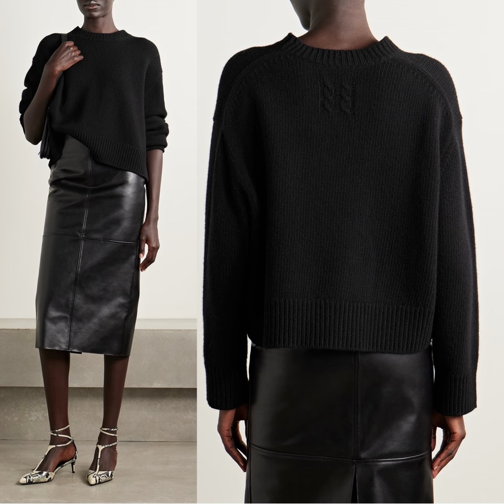 NILI LOTAN haisley crewneck sweater in black XS